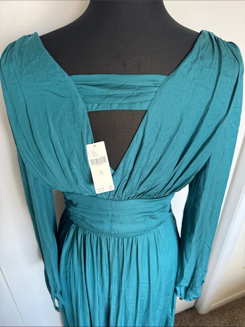 Anthropologie NWT Boho Chic Gwendolyn V-Neck Long Sleeve High-low Maxi Dress - Picture 9 of 16